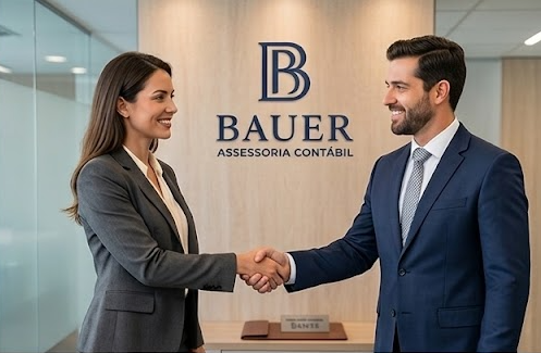 Aperto de mãos selando a troca de contador com a equipe Bauer